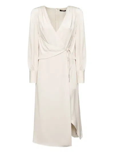 Marciano V-neck Tie-front Dress In Neutral