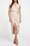 Marciano Whitney Jacquard Wrap Dress In Neutral