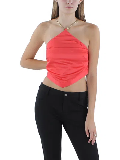 Marciano Womens Gypset Scarf Open Back Halter Top In Orange