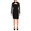 Marciano Womens Lace Overlay Above Knee Sheath Dress In Black
