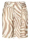 Marciano X Guess Zebra-print Belted Shorts In Neutral