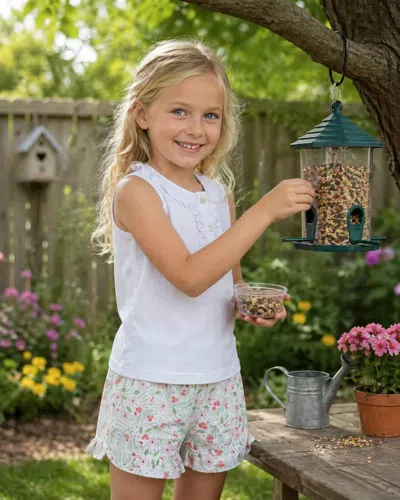 Marco & Lizzy Kids' Floral Ruffle Skort In Cherry Blossoms In Multi