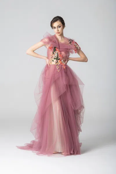 Marco & Maria Alsacia Gown In Pink