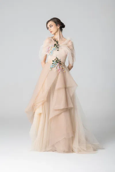 Marco & Maria Estambul Tulle Gown In Pink