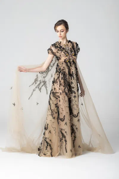 Marco & Maria Kruger Gown In Beige