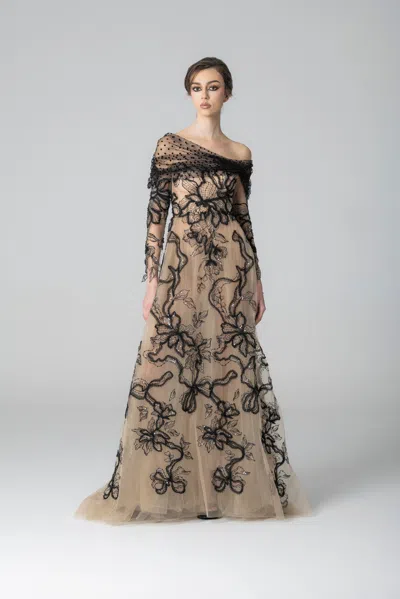 Marco & Maria Madagascar Gown In Beige
