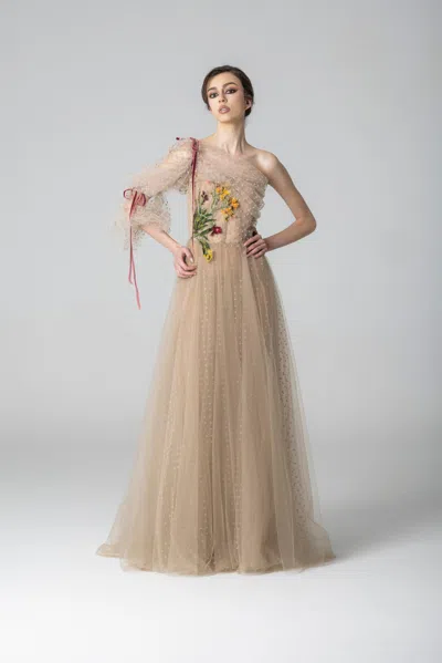Marco & Maria Patagonia Gown In Beige
