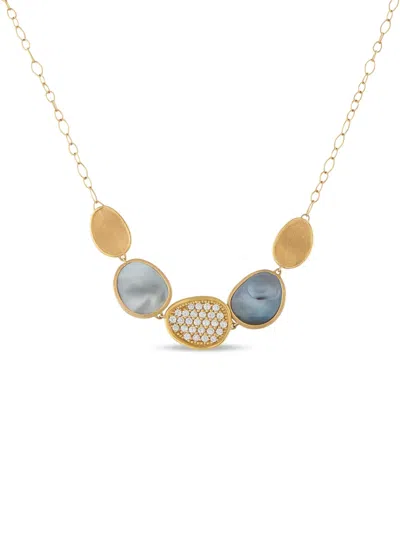 Pre-owned Marco Bicego 15k Yellow Gold Lunaria Diamond Necklace