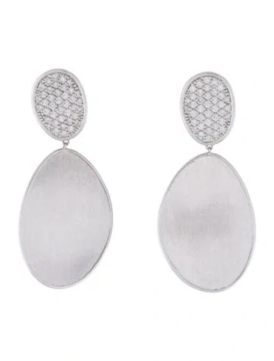 Pre-owned Marco Bicego 18k 1.30ctw Diamond Lunaria Drop Earrings In Multicolor