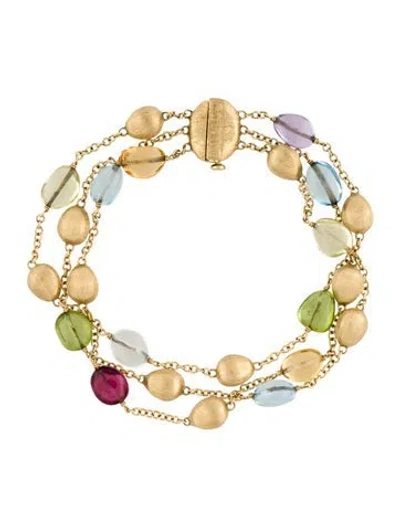 Pre-owned Marco Bicego 18k 3 Strand Multistone Bracelet