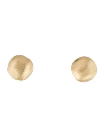 Pre-owned Marco Bicego 18k Africa Textured Gold Stud Earrings, Small In Multi