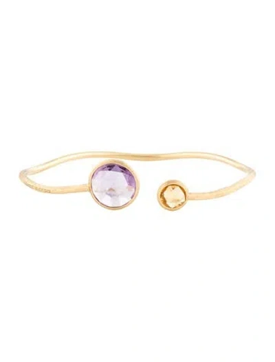 Pre-owned Marco Bicego 18k Amethyst & Citrine Jaipur Cuff Bracelet, 6.5" In Multi