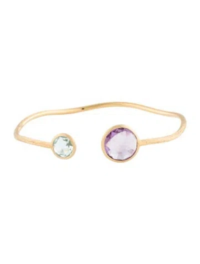 Pre-owned Marco Bicego 18k Amethyst & Topaz Cuff Bracelet, 6.5" In Multi