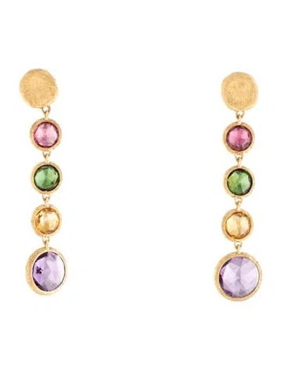 Pre-owned Marco Bicego 18k Amethyst, Citrine & Tourmaline Drop Earrings In Multi