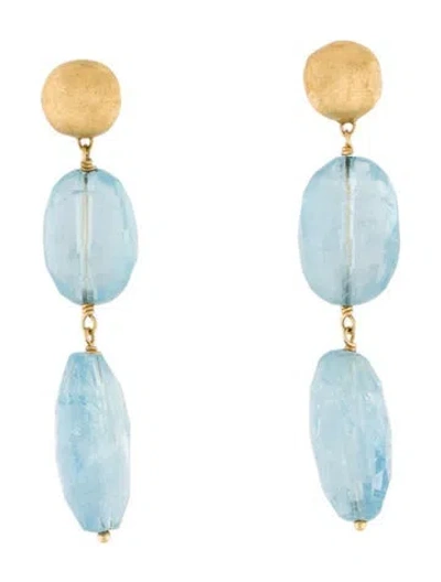 Pre-owned Marco Bicego 18k Aquamarine Drop Earrings In Multicolor