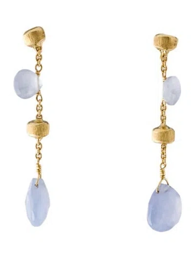 Pre-owned Marco Bicego 18k Chalcedony Paradise Drop Earrings In Multi