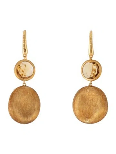 Pre-owned Marco Bicego 18k Citrine Double Drop Earrings In Multicolor