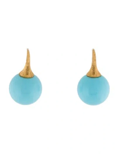 Pre-owned Marco Bicego 18k Composite Turquoise Drop Earrings In Multicolor