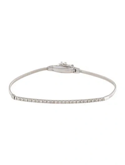 Pre-owned Marco Bicego 18k Diamond Bar Bracelet, 6.5" In Multi