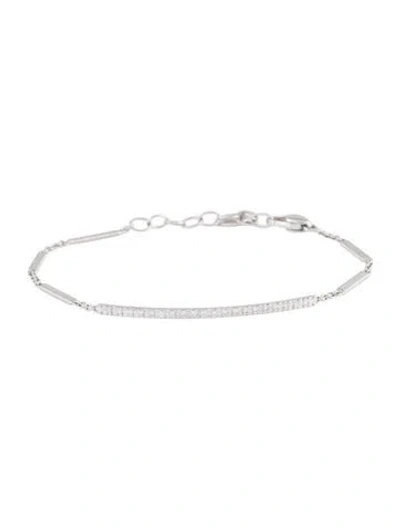Pre-owned Marco Bicego 18k Diamond Bar Bracelet, 6.75" In Multi