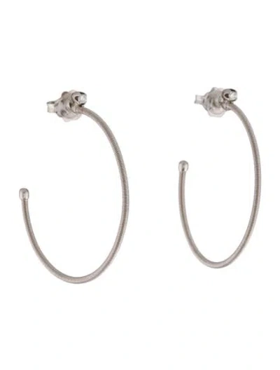 Pre-owned Marco Bicego 18k Diamond Bi49 Hoop Earrings In Multicolor