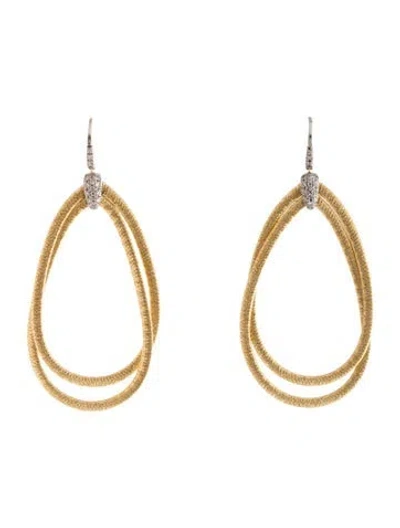 Pre-owned Marco Bicego 18k Diamond Cairo Large Drop Earrings In Multicolor