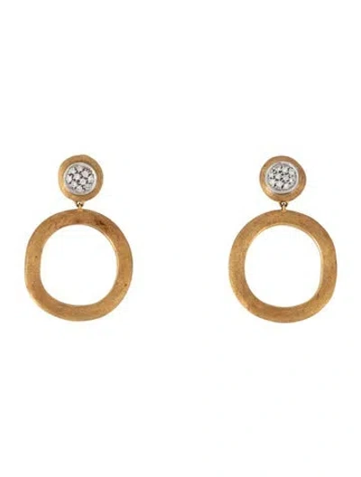 Pre-owned Marco Bicego 18k Diamond Circle Drop Earrings In Multicolor