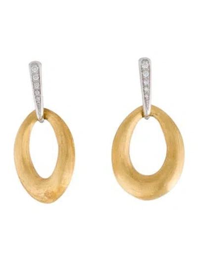 Pre-owned Marco Bicego 18k Diamond Circular Drop Earrings In Multicolor
