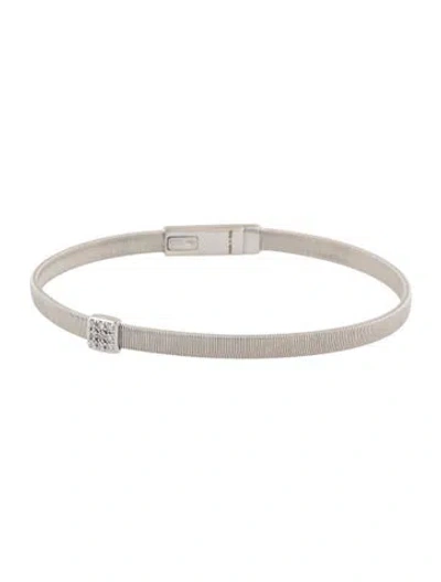 Pre-owned Marco Bicego 18k Diamond Coil Station Bracelet, 6.75" In Multicolor