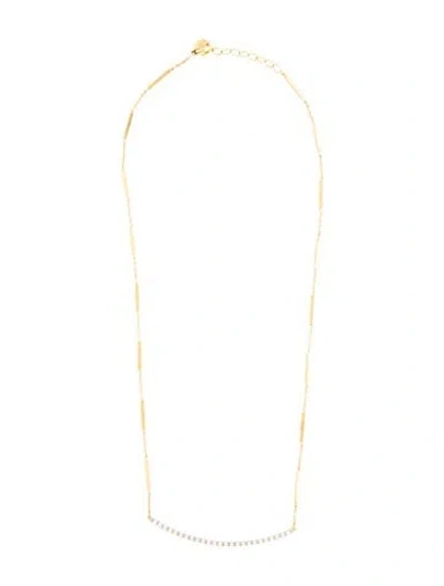 Pre-owned Marco Bicego 18k Diamond Curved Bar Chain Necklace, 17.5" In Multicolor