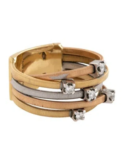Pre-owned Marco Bicego 18k Diamond Goa Five Row Coil Ring In Multicolor