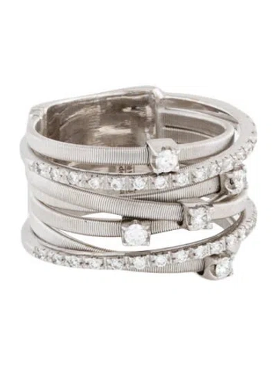 Pre-owned Marco Bicego 18k Diamond Goa Seven Row Coin Ring In Multicolor