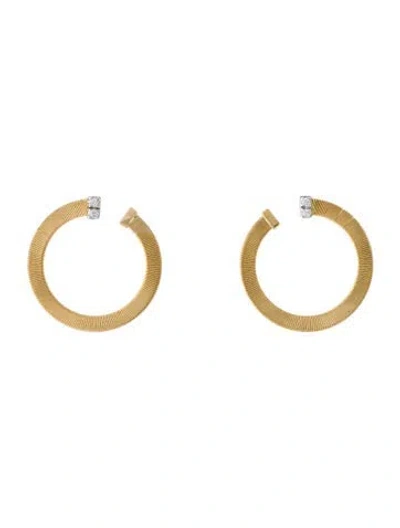 Pre-owned Marco Bicego 18k Diamond Hoop Earrings In Multi