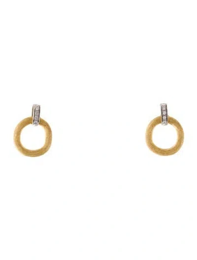 Pre-owned Marco Bicego 18k Diamond Jaipur Gold Drop Earrings In Multi