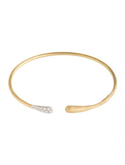 Pre-owned Marco Bicego 18k Diamond Lucia Kissing Cuff Bracelet, 7" In Multicolor