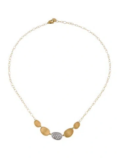 Pre-owned Marco Bicego 18k Diamond Lunaria Frontal Necklace, 17.5" In Multi