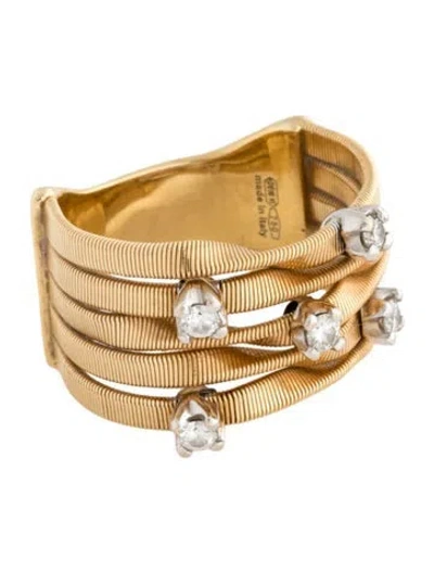Pre-owned Marco Bicego 18k Diamond Marrakech Five Row Band In Multicolor