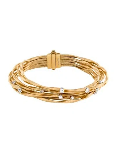 Pre-owned Marco Bicego 18k Diamond Marrakech Nine Strand Bracelet In Multicolor