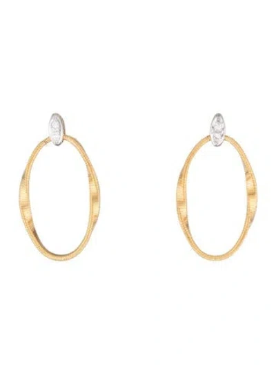 Pre-owned Marco Bicego 18k Diamond Marrakech Onde Coil Earrings In Multicolor