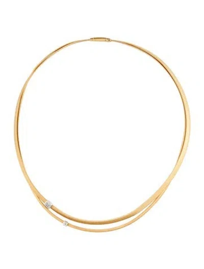 Pre-owned Marco Bicego 18k Diamond Masai Coil Double Strand Necklace, 16.5" In Multicolor