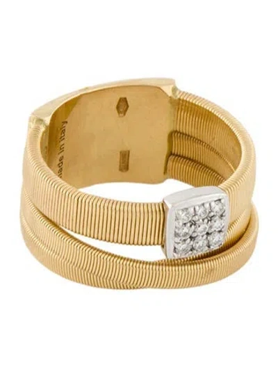 Pre-owned Marco Bicego 18k Diamond Masai Crossover Band Ring In Multi