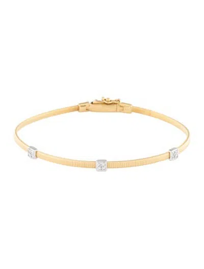 Pre-owned Marco Bicego 18k Diamond Masaio Coil Bangle, 6" In Multicolor