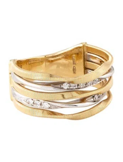 Pre-owned Marco Bicego 18k Diamond Onde Five Strand Ring In Multicolor