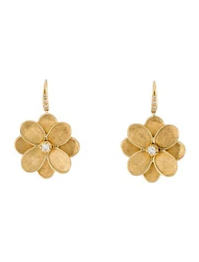 Pre-owned Marco Bicego 18k Diamond Petali Flower Drop Earring In Multi