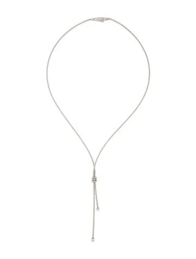 Pre-owned Marco Bicego 18k Diamond Santorini Lariat Necklace, 15.5" In Multicolor