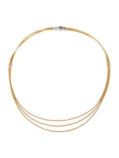 Pre-owned Marco Bicego 18k Diamond Santorini Multistrand Necklace, 18" In Multicolor