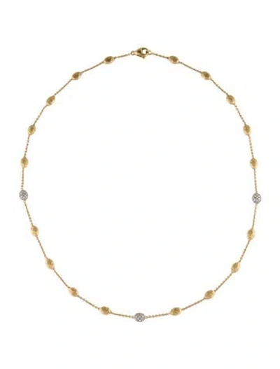 Pre-owned Marco Bicego 18k Diamond Siviglia Bean Station Necklace, 18" In Multi