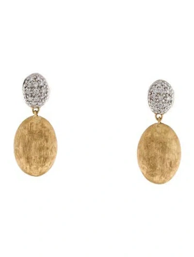 Pre-owned Marco Bicego 18k Diamond Siviglia Drop Earrings In Multi