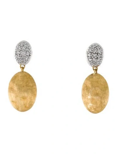 Pre-owned Marco Bicego 18k Diamond Siviglia Medium Drop Earrings In Multi
