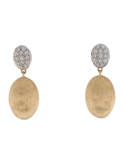 Pre-owned Marco Bicego 18k Diamond Siviglia Medium Drop Earrings In Multi